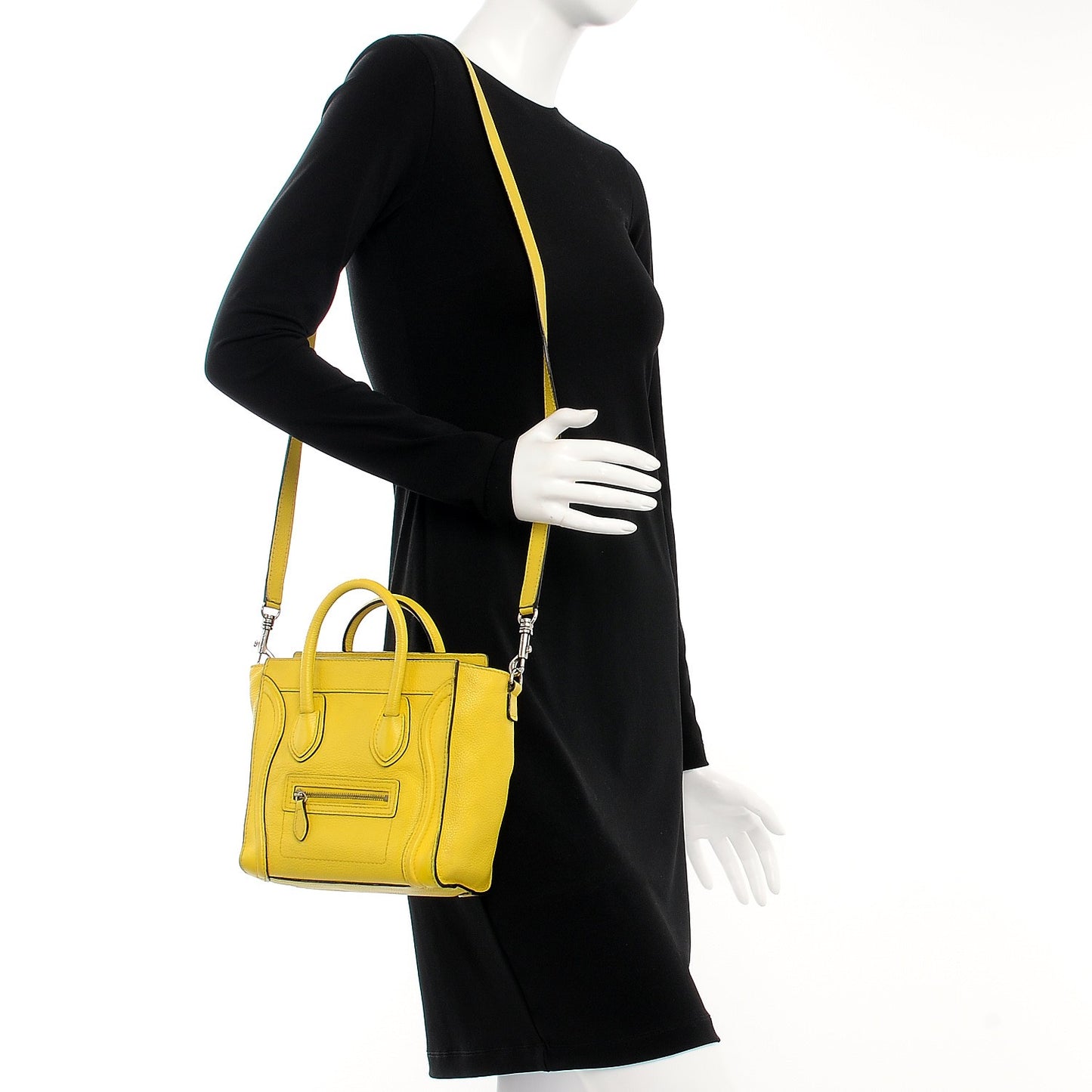 Drummed Calfskin Nano Luggage Citron