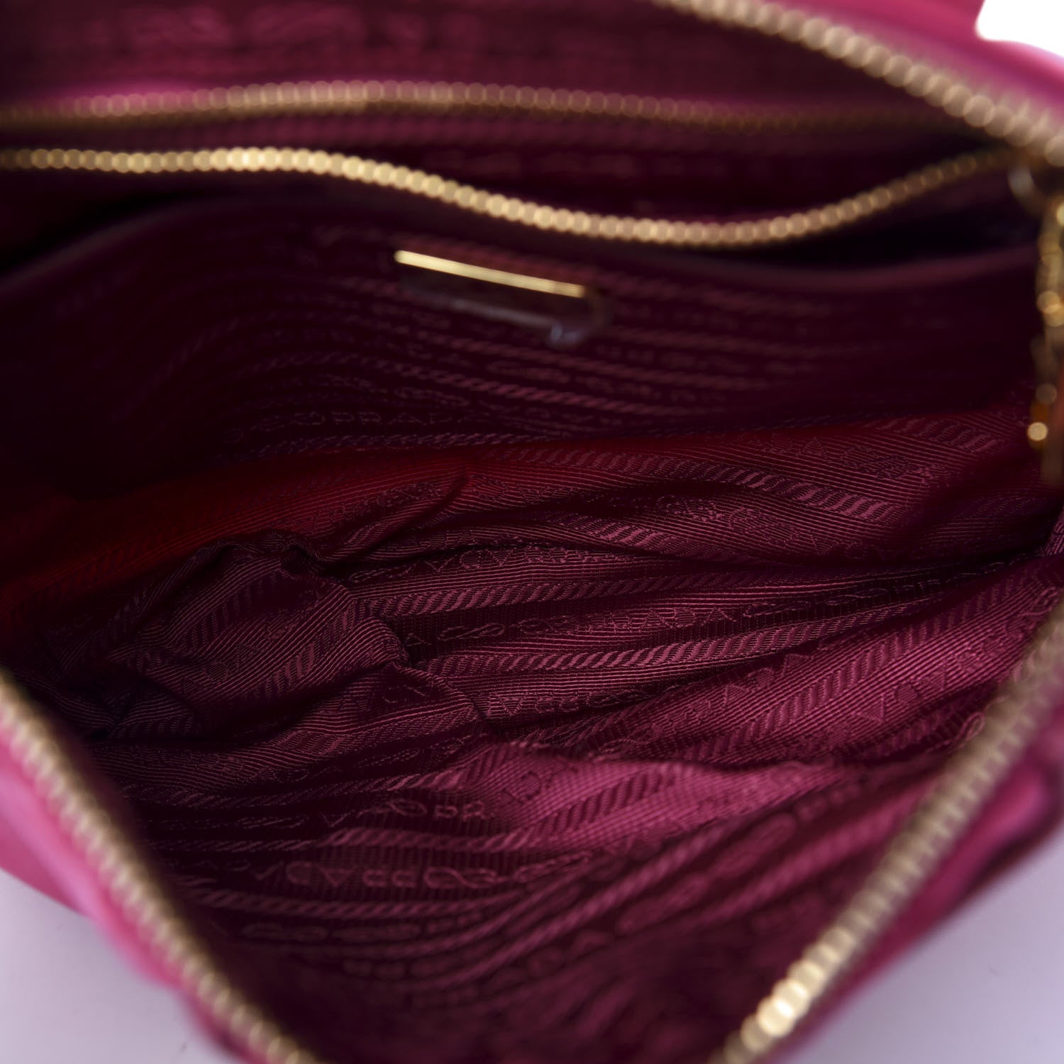 Prada Nylon Vela Saffiano Flat Flap Messenger Bag Fuxia 5 of 10