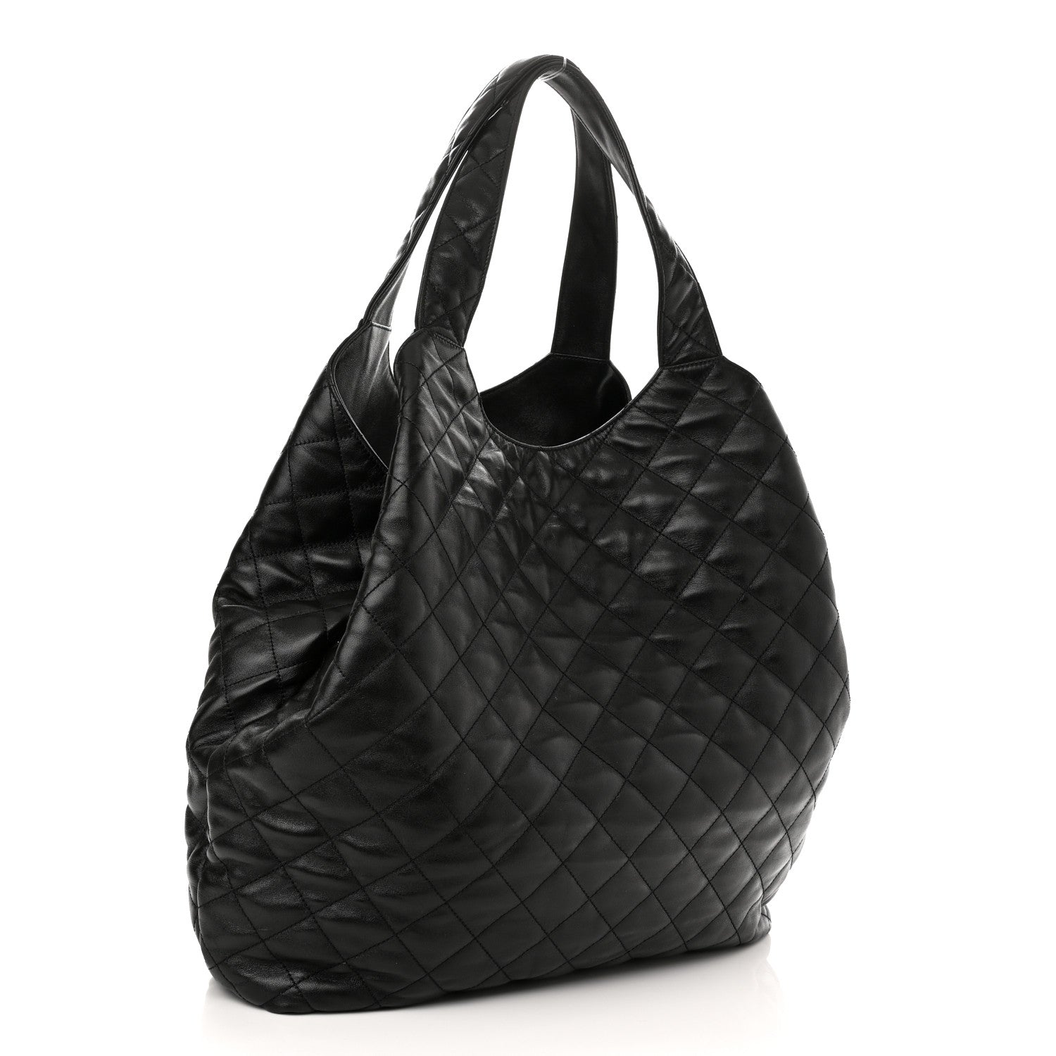 Saint Laurent Lambskin Quilted Maxi Icare Shopping Tote Black 3 of 11