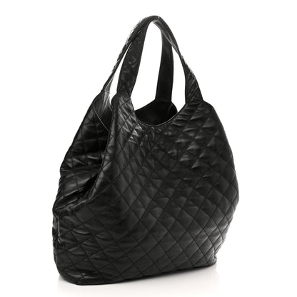 Saint Laurent Lambskin Quilted Maxi Icare Shopping Tote Black 3 of 11