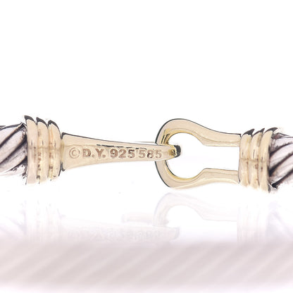 David Yurman Sterling Silver 14K Yellow Gold 5mm Cable Classic Buckle Bracelet 4 of 4
