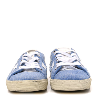 Saint Laurent Denim Calfskin Star Court Sneakers 39 Blue 3 of 9