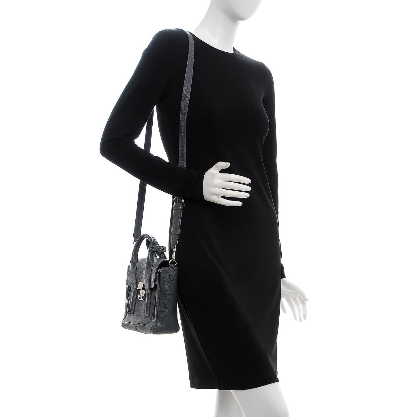 3.1 Textured Calfskin Mini Pashli Satchel Storm
