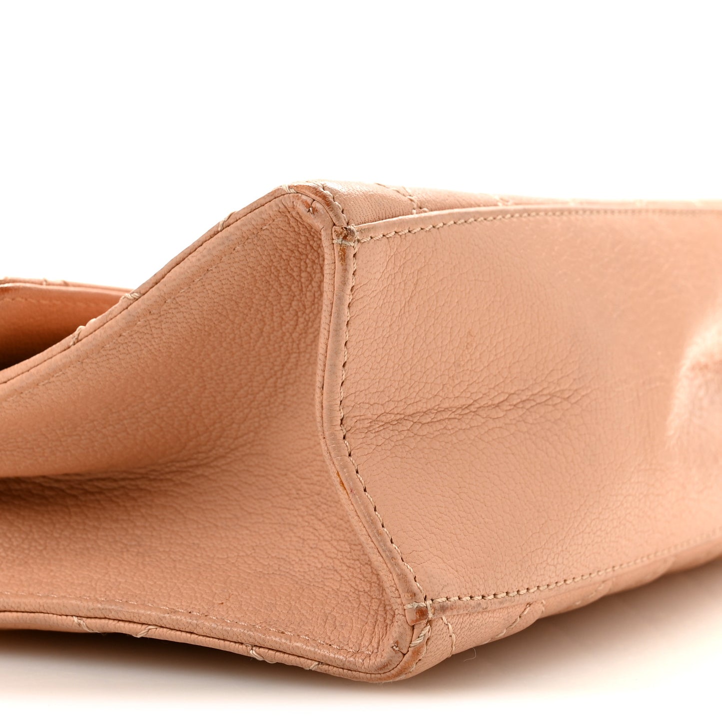 Goatskin Quilted Rita Flap Beige