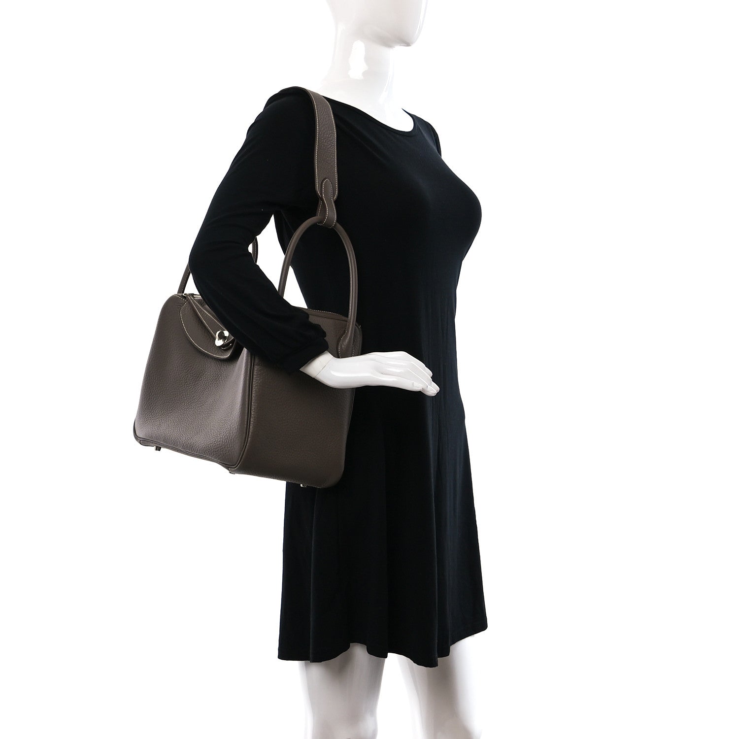 Hermes Taurillon Clemence Lindy 34 Etoupe 2 of 10