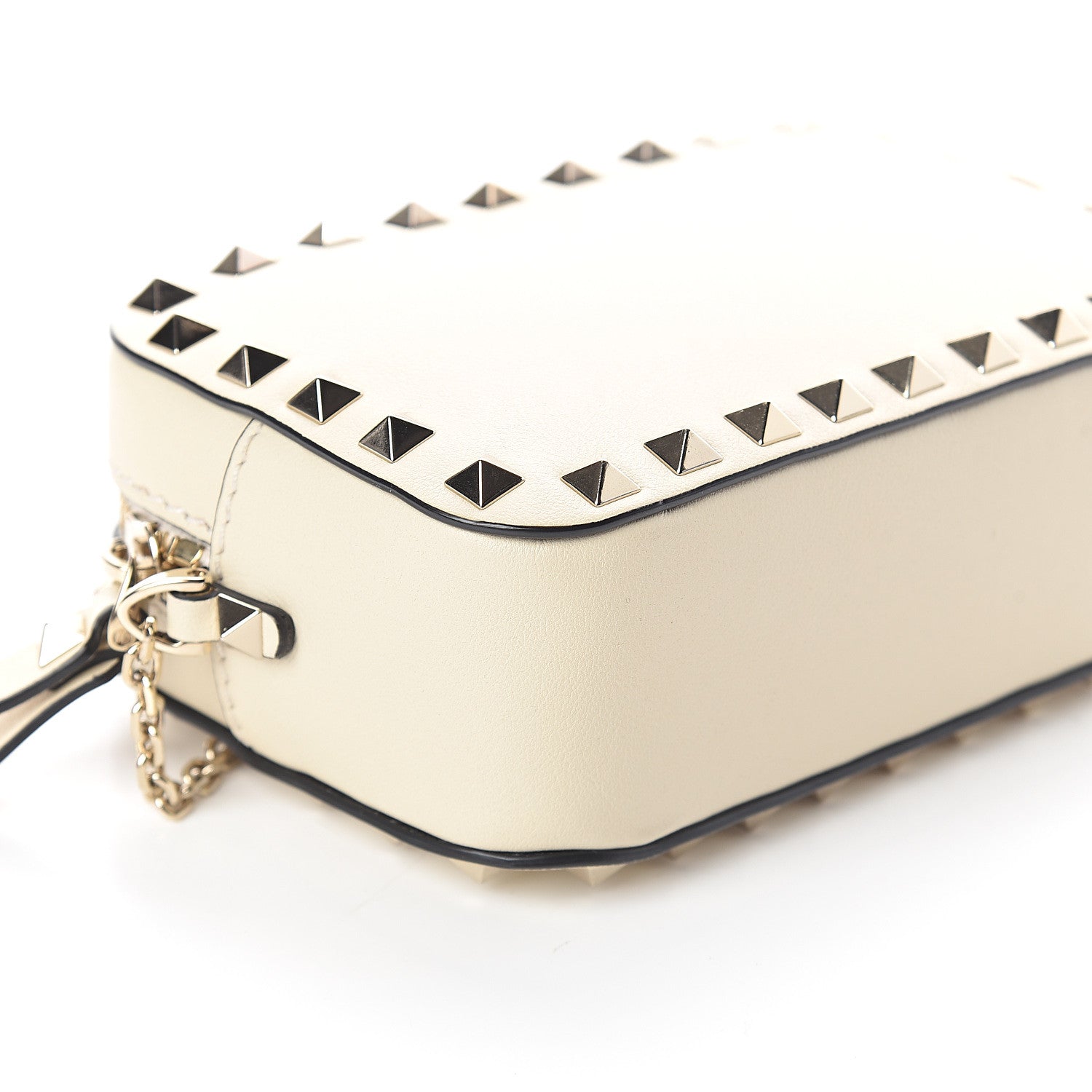 Valentino Garavani Calfskin Small Rockstud Chain Camera Crossbody Bag Ivory 6 of 8