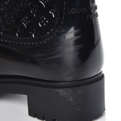 Louis Vuitton Rubber Embossed Monogram Splash Rain Boots 37 Black 8 of 9