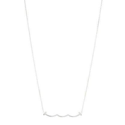 Tiffany Sterling Silver Small T Wave Pendant Necklace 1 of 5
