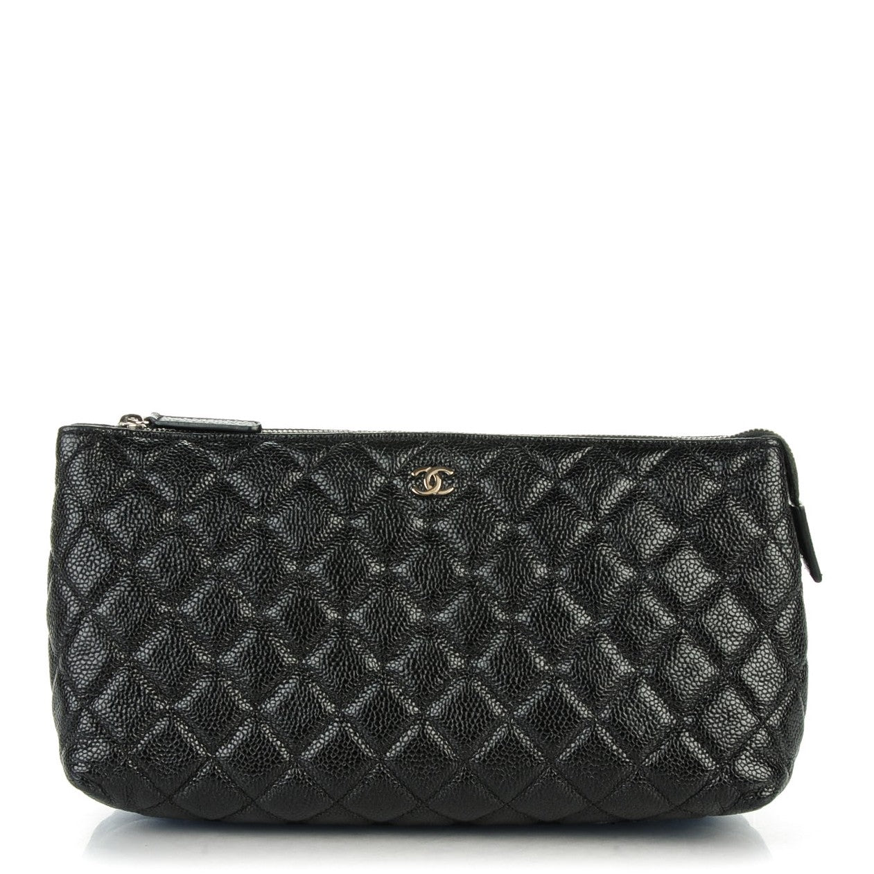 Caviar Quilted Cosmetic Case Black