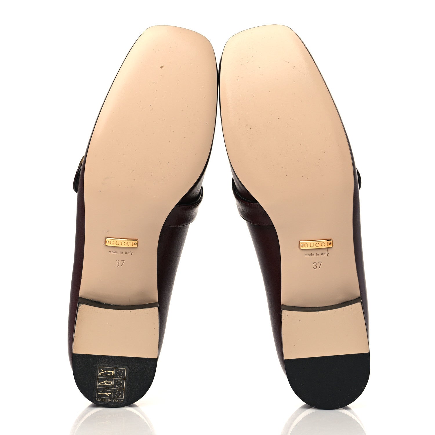 Gucci Malaga Kid Womens GG Marmont Loafers 37 Vintage Bordeaux 5 of 9