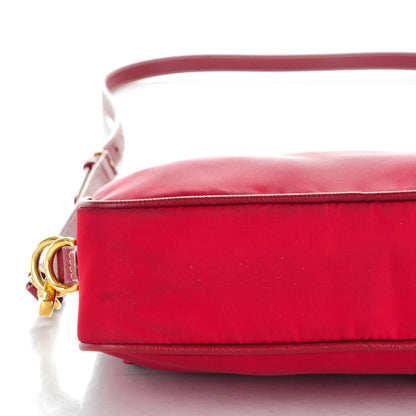 Prada Tessuto Nylon Saffiano Crossbody Bag Cherry 9 of 10