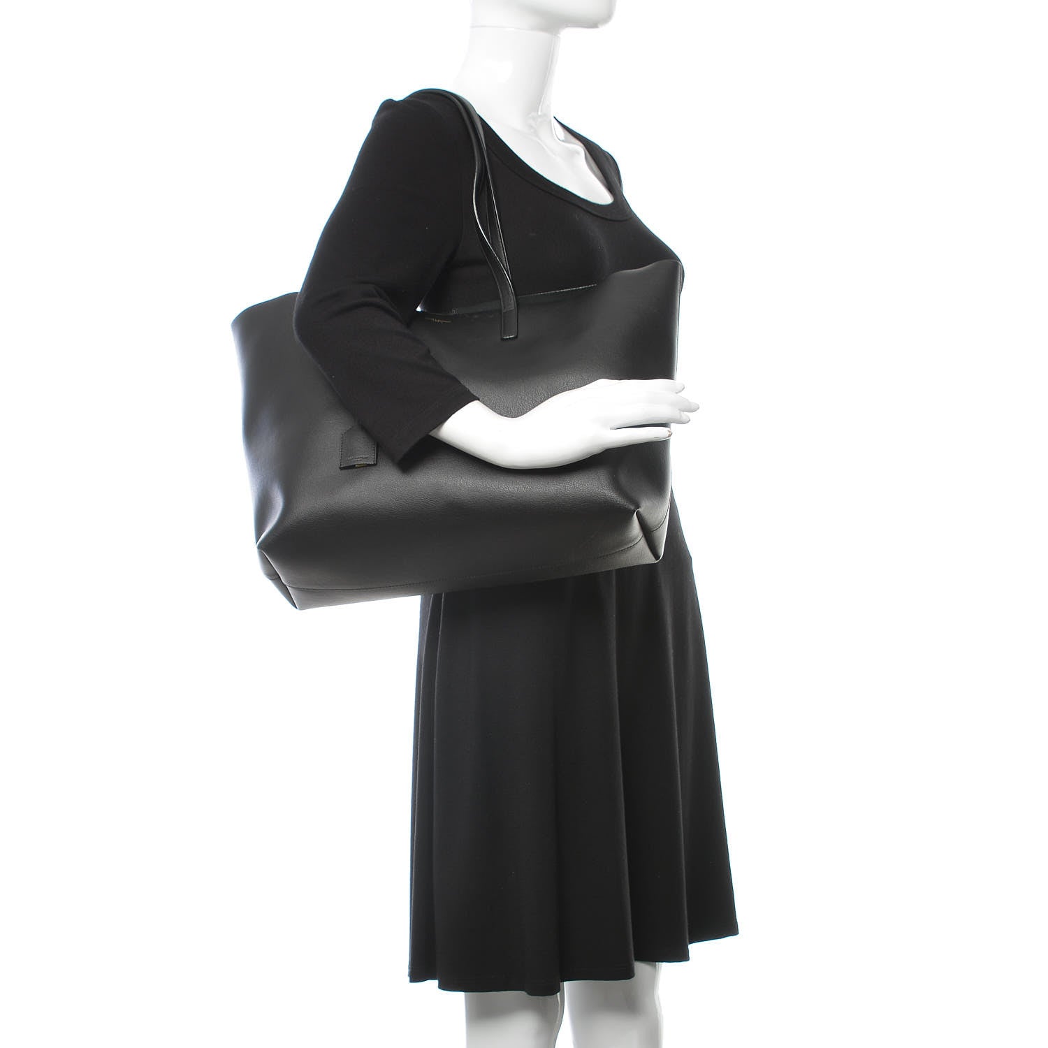 Saint Laurent Calfskin Large Shopping Tote Black 2 of 12
