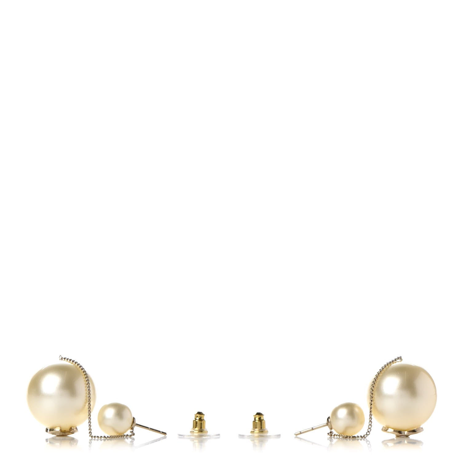 Chanel Pearl CC Chain Drop Earrings Gold 3 of 5