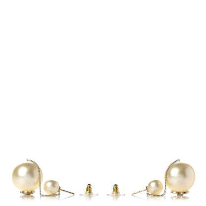 Chanel Pearl CC Chain Drop Earrings Gold 3 of 5