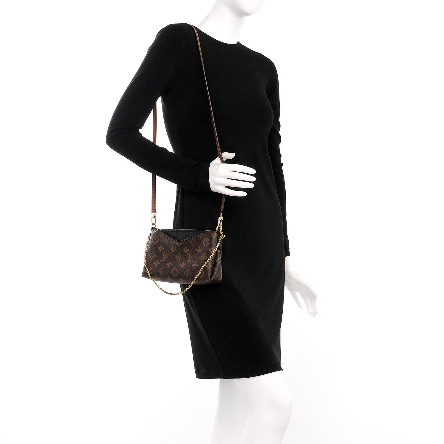 Louis Vuitton Monogram Pallas Clutch Black 2 of 8