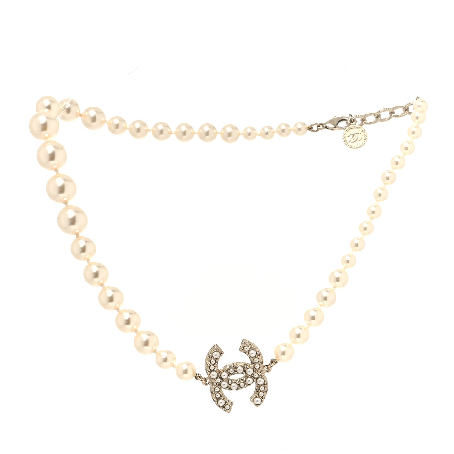 Pearl CC 100th Anniversary Necklace Light Gold