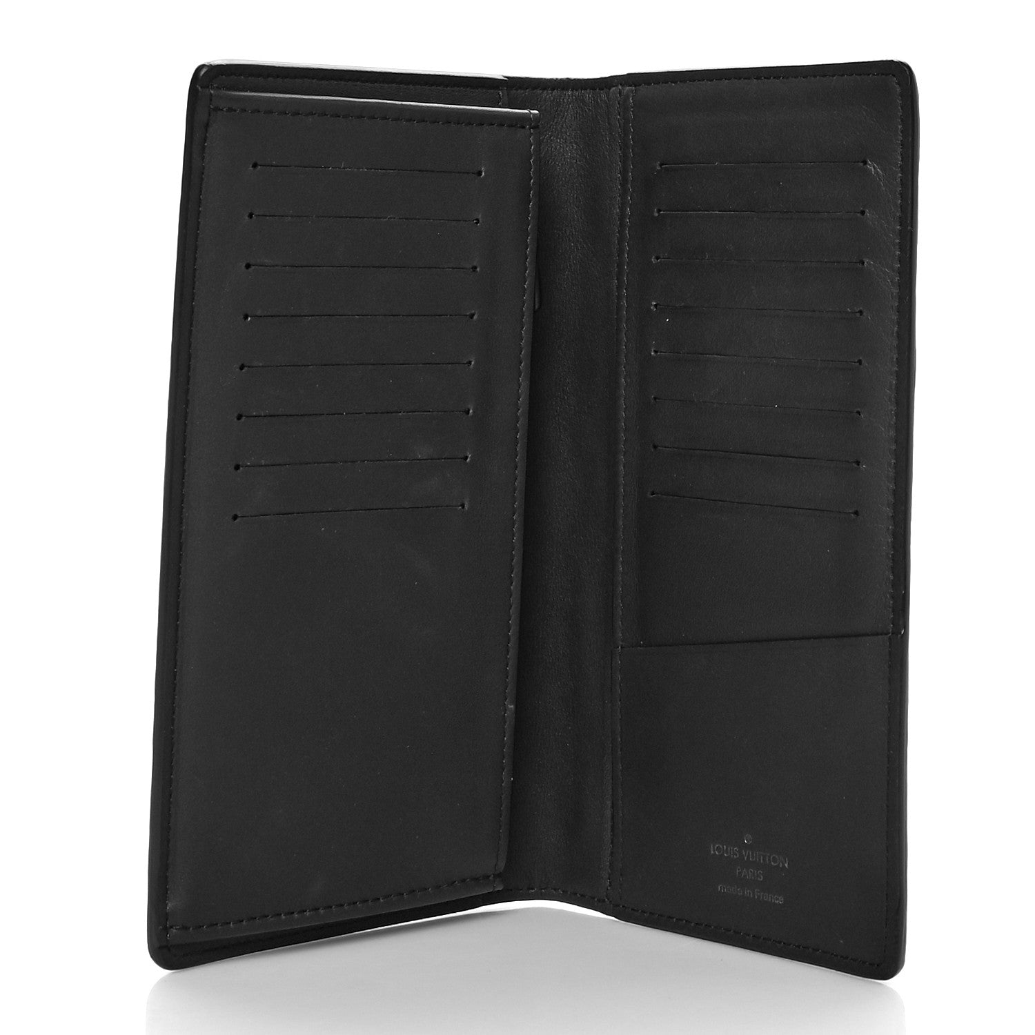 Louis Vuitton Calfskin Monogram Shadow Brazza Wallet Black 5 of 8