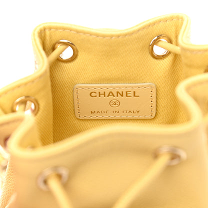 Chanel Caviar Quilted Mini CC Pocket Bucket Bag Yellow 6 of 8