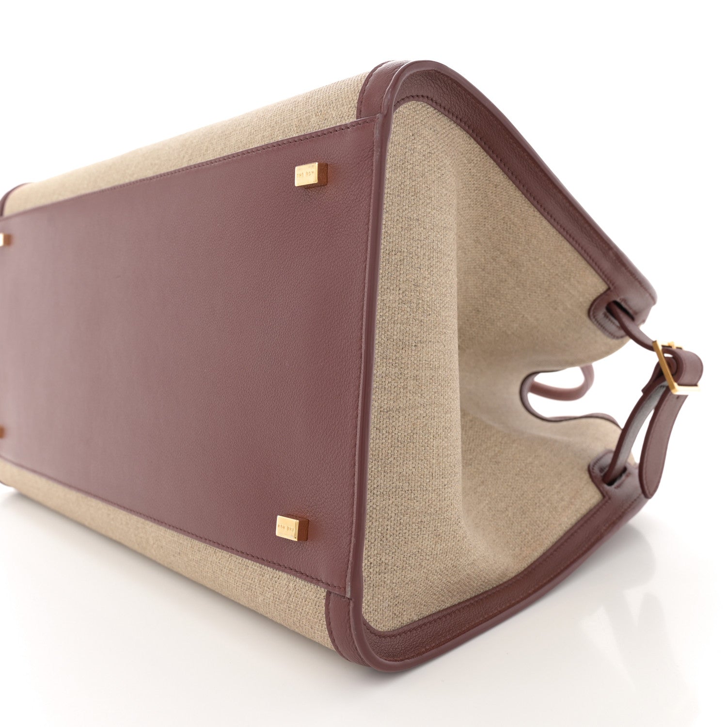 The Row Canvas Polished Saddle Calfskin Soft Margaux 15 Naturel Burgundy 9 of 9