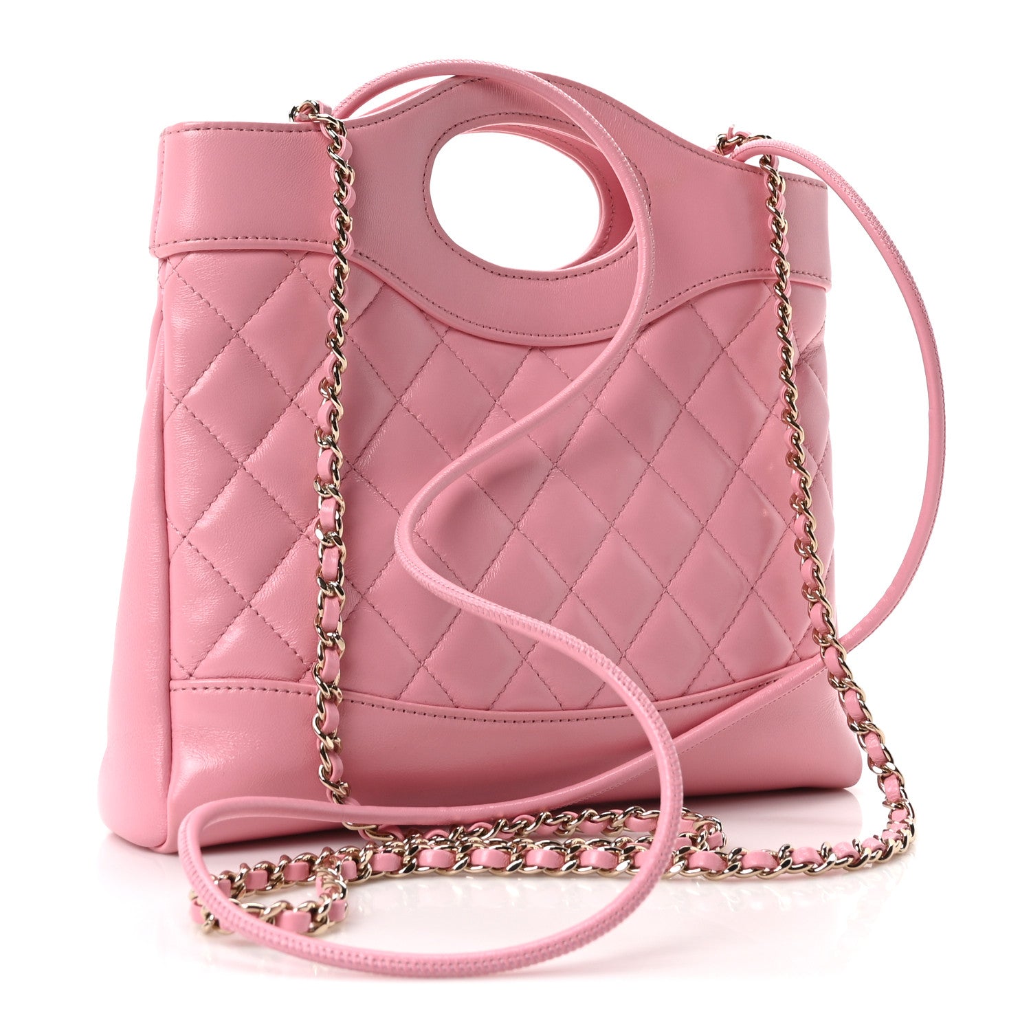 Chanel Shiny Lambskin Quilted Mini 31 Shopping Bag Light Pink 3 of 10