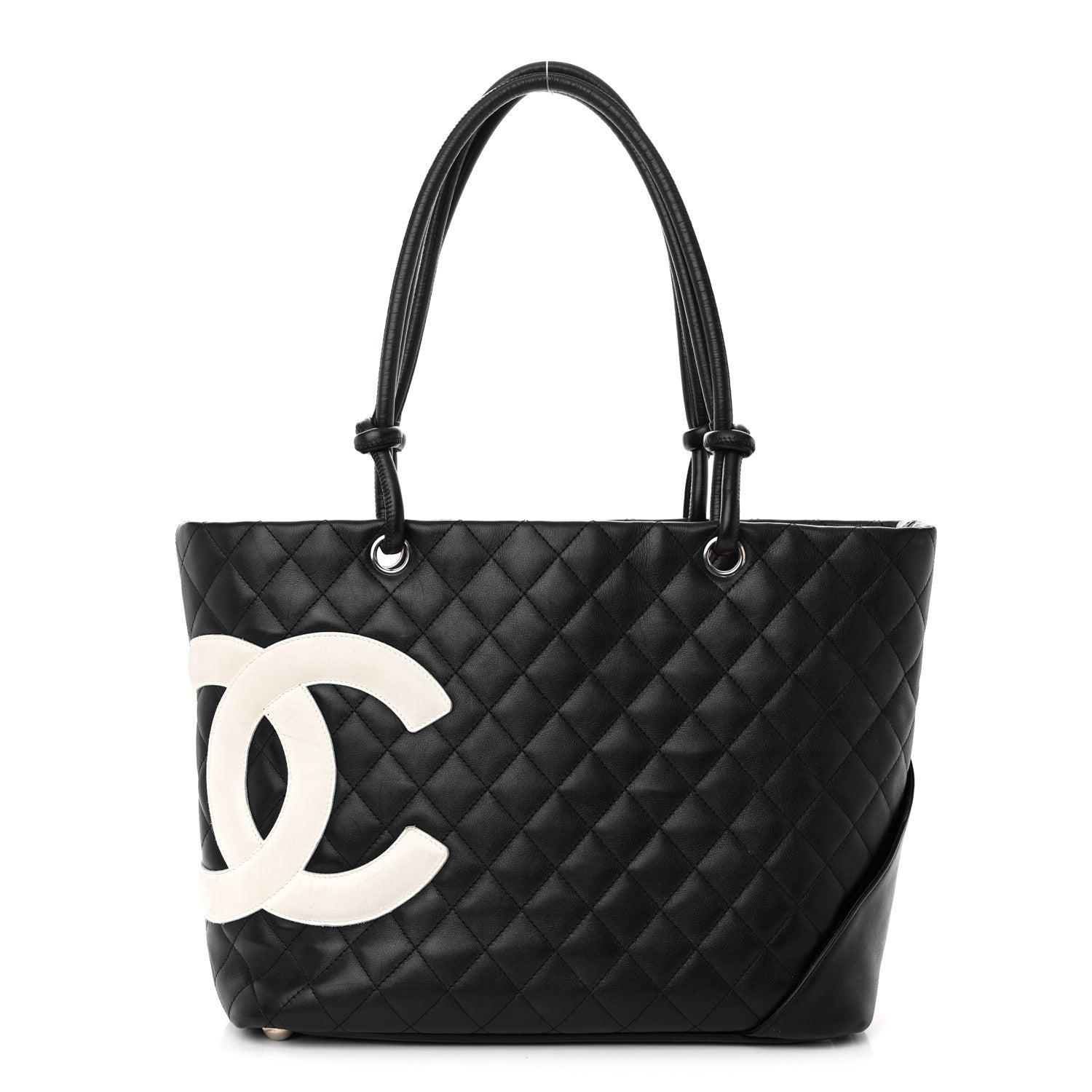 Chanel Calfskin Quilted Large Cambon Tote Black White 1 of 14