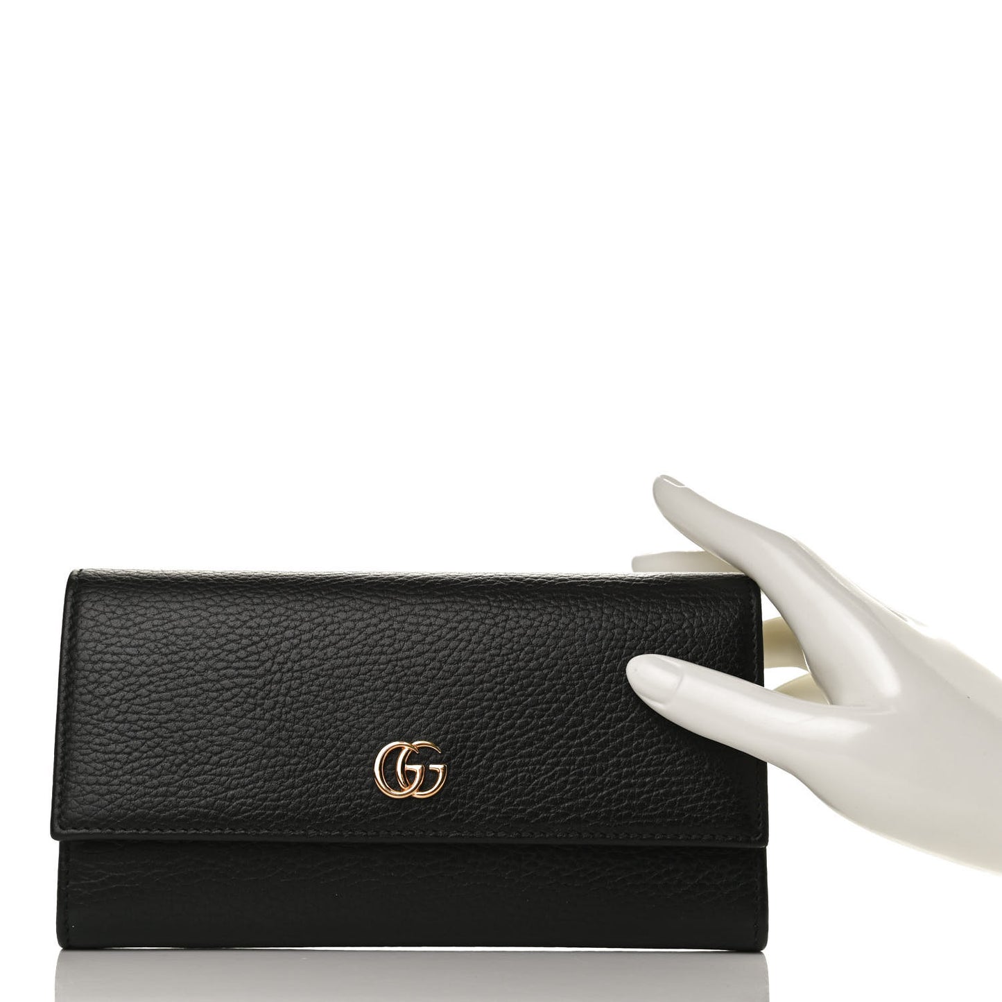 Dollar Calfskin GG Marmont Continental Wallet Black