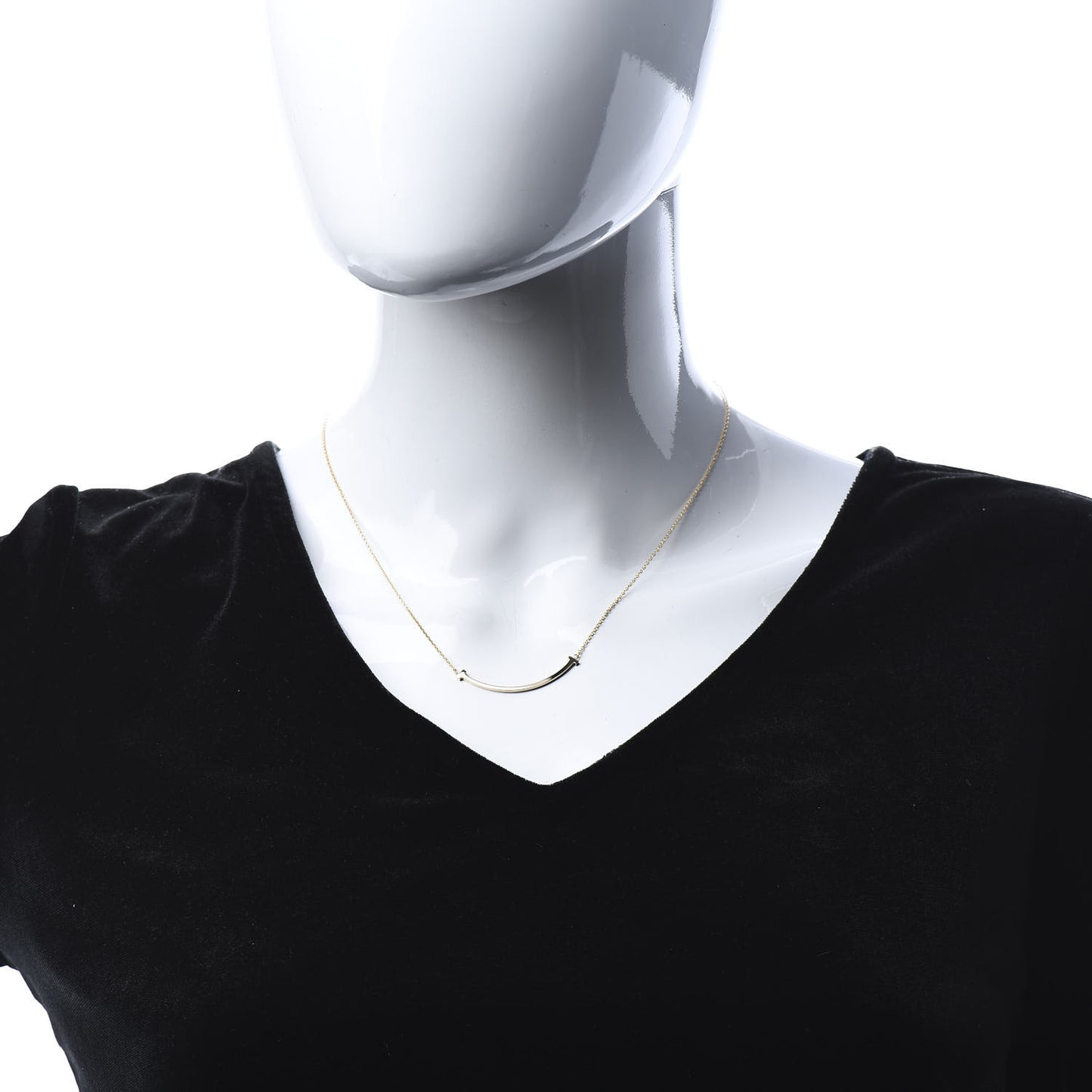 18K Rose Gold Small T Smile Pendant Necklace