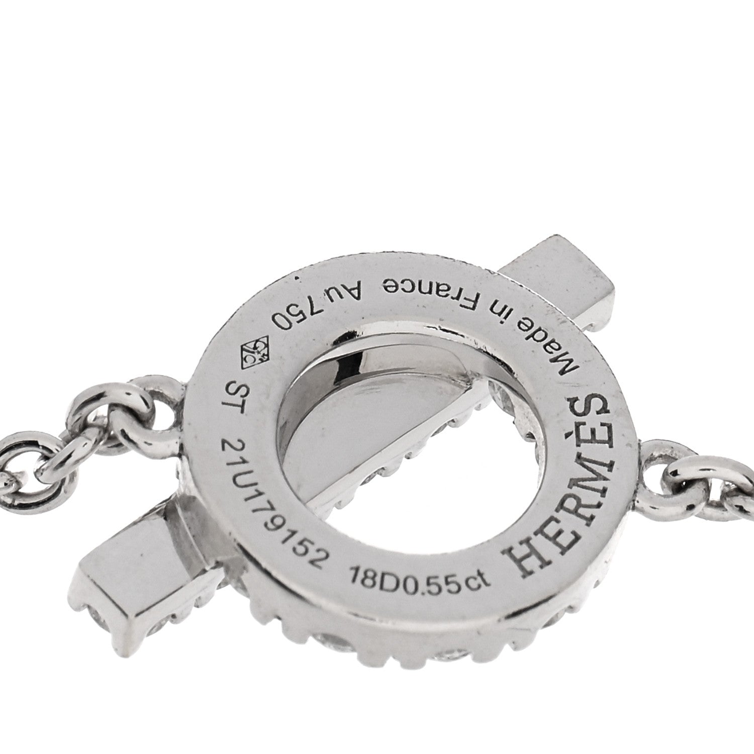 Hermes 18K White Gold Diamond Finesse Bracelet ST 4 of 4
