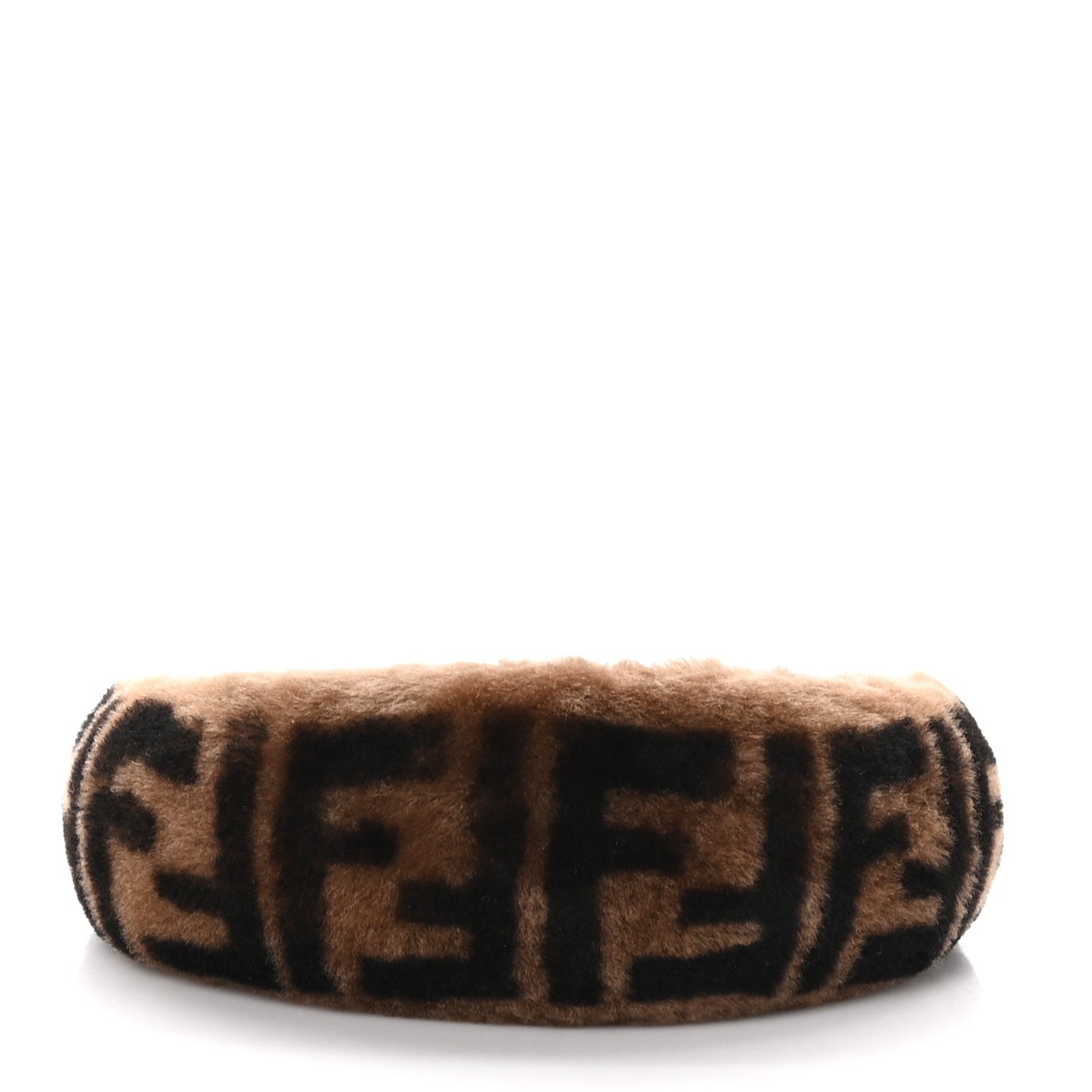 Fendi Shearling FF Logo Headband Tobacco 3 of 4