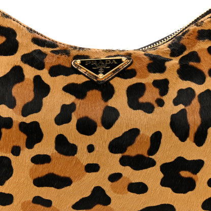 Prada Calf Hair Leopard Print Medium Aimee Shoulder Bag Honey 9 of 15