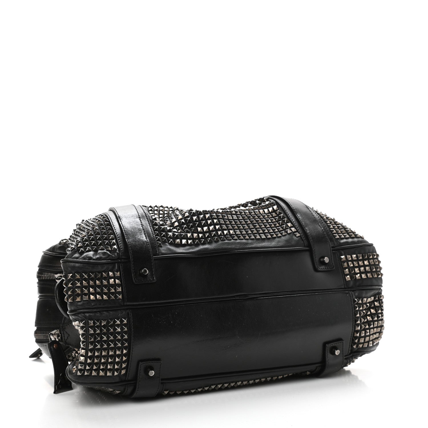 Burberry Prorsum Calfskin Studded Knight Satchel Black 3 of 15