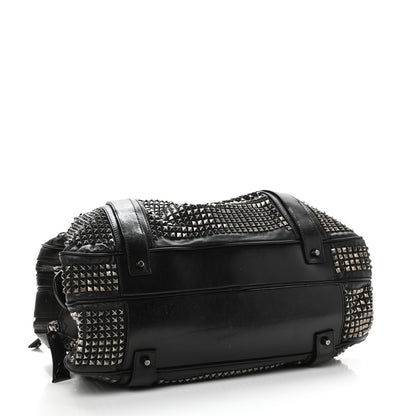 Burberry Prorsum Calfskin Studded Knight Satchel Black 3 of 15