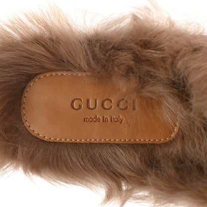 Gucci Velvet Fur Womens Princetown Slippers 37.5 Hibiscus Red 7 of 8