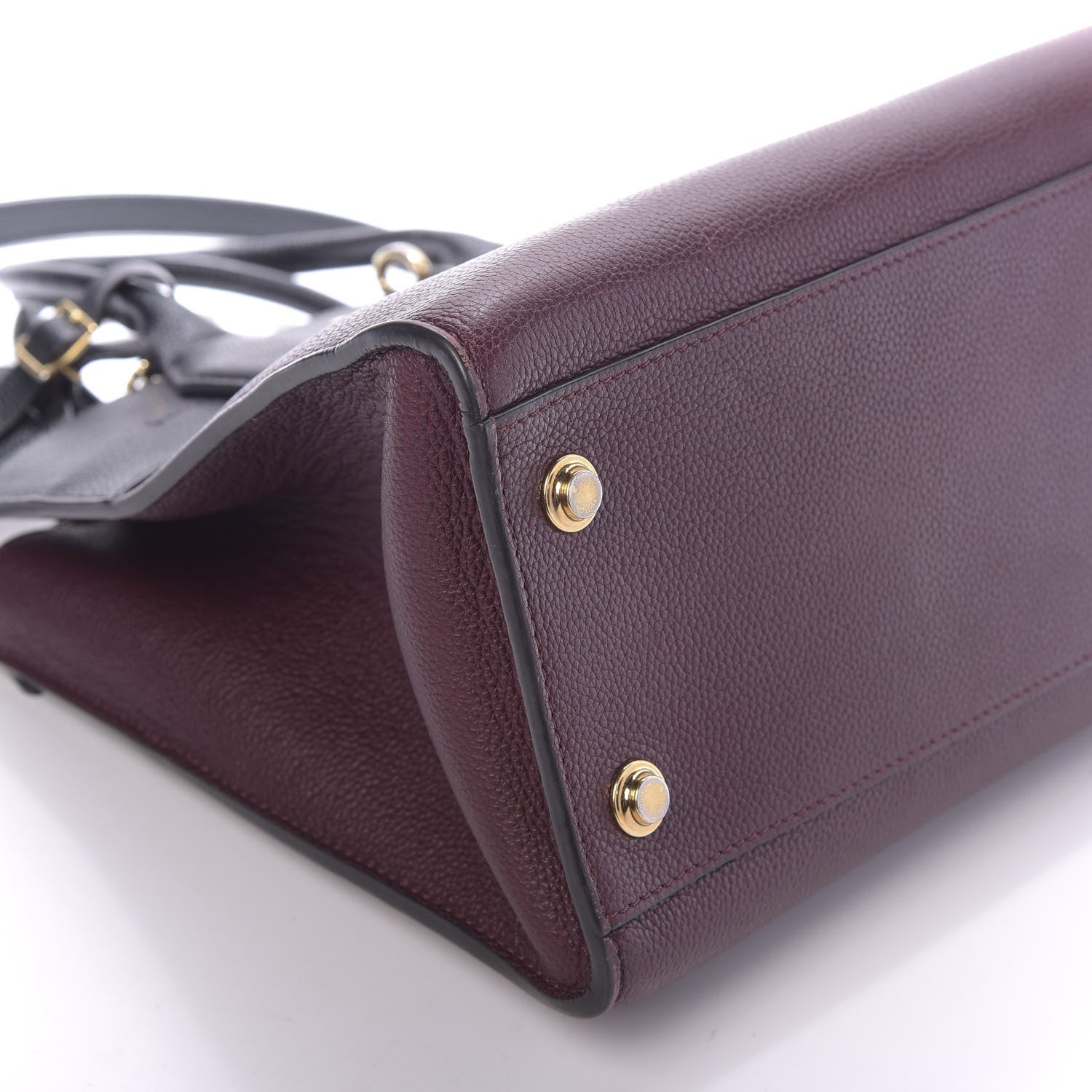 Louis Vuitton Calfskin City Steamer MM Burgundy Black 4 of 13