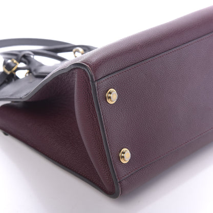 Louis Vuitton Calfskin City Steamer MM Burgundy Black 4 of 13