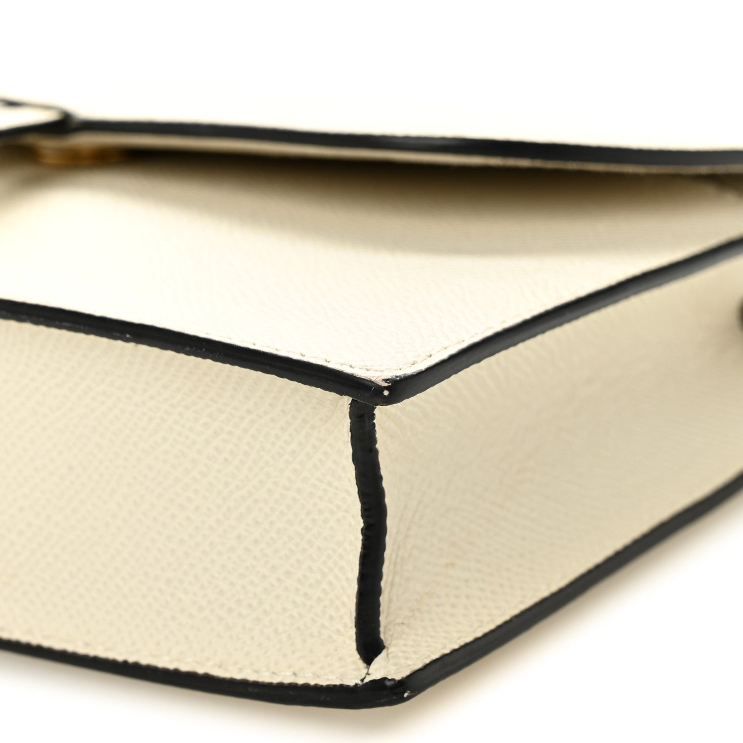 Christian Dior Grained Calfskin Saddle Chain Pouch Off White 10 of 11