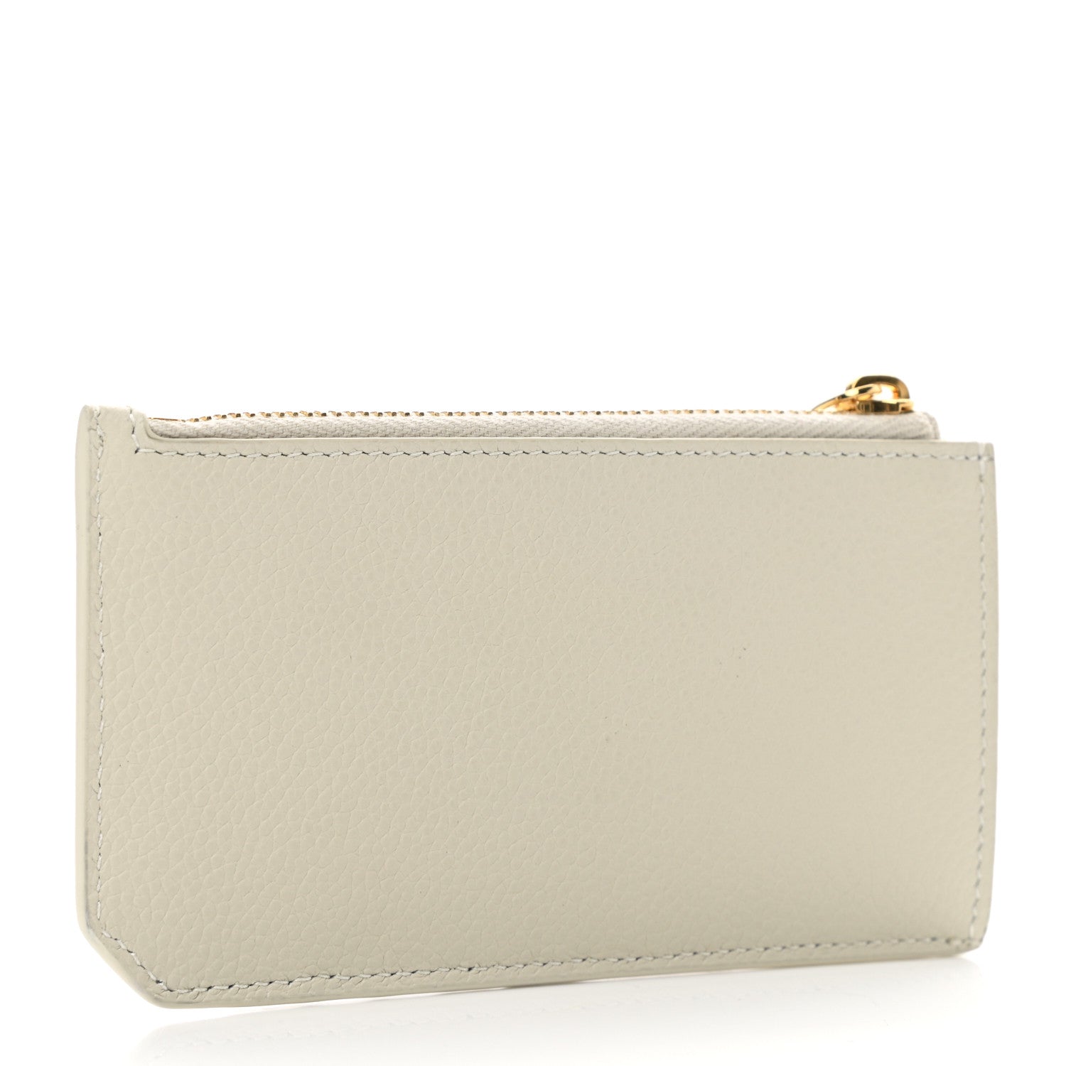 Saint Laurent Grained Calfskin 5 Fragments Zip Pouch Card Holder White 3 of 7