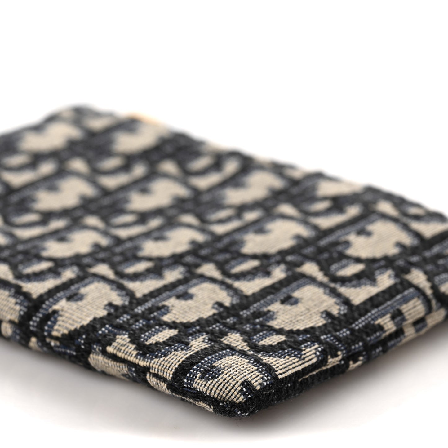 Oblique Zipped Card Holder Blue