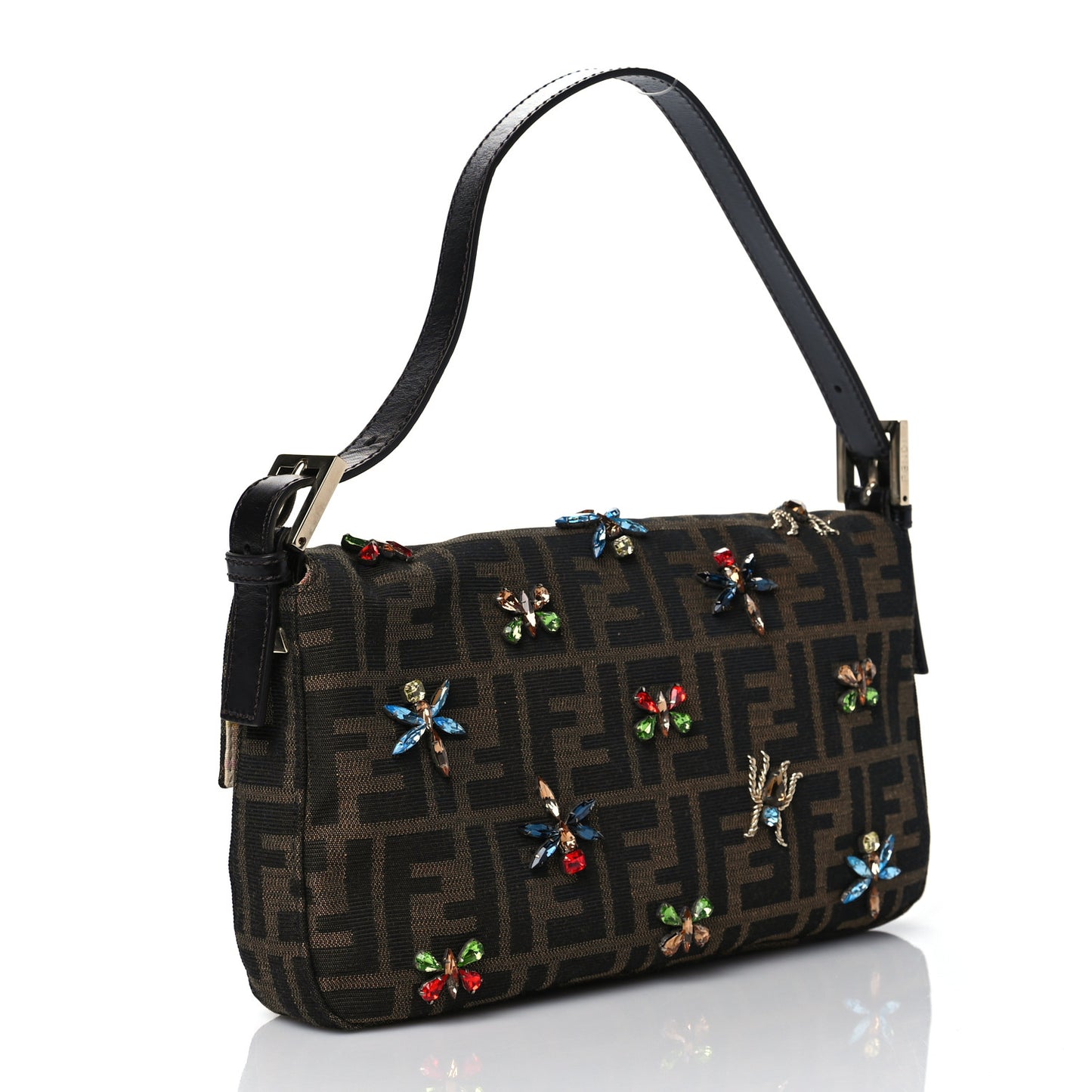 Zucca Crystal Embellished Baguette Tobacco