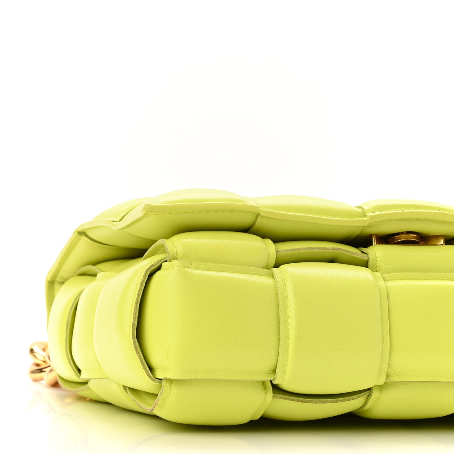 Lambskin Maxi Intreccio Padded Chain Cassette Crossbody Bag Kiwi
