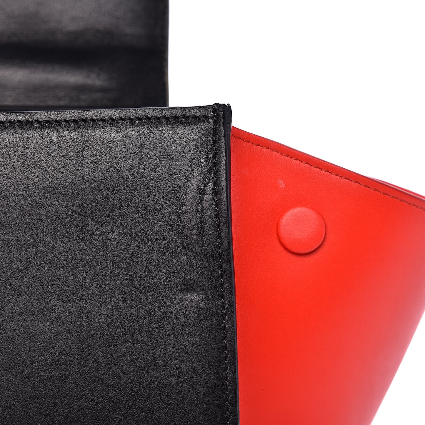 Satin Calfskin Small Tri-Color Trapeze Alizarin