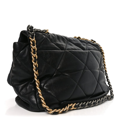Chanel Lambskin Quilted Maxi Chanel 19 Flap Black 3 of 10