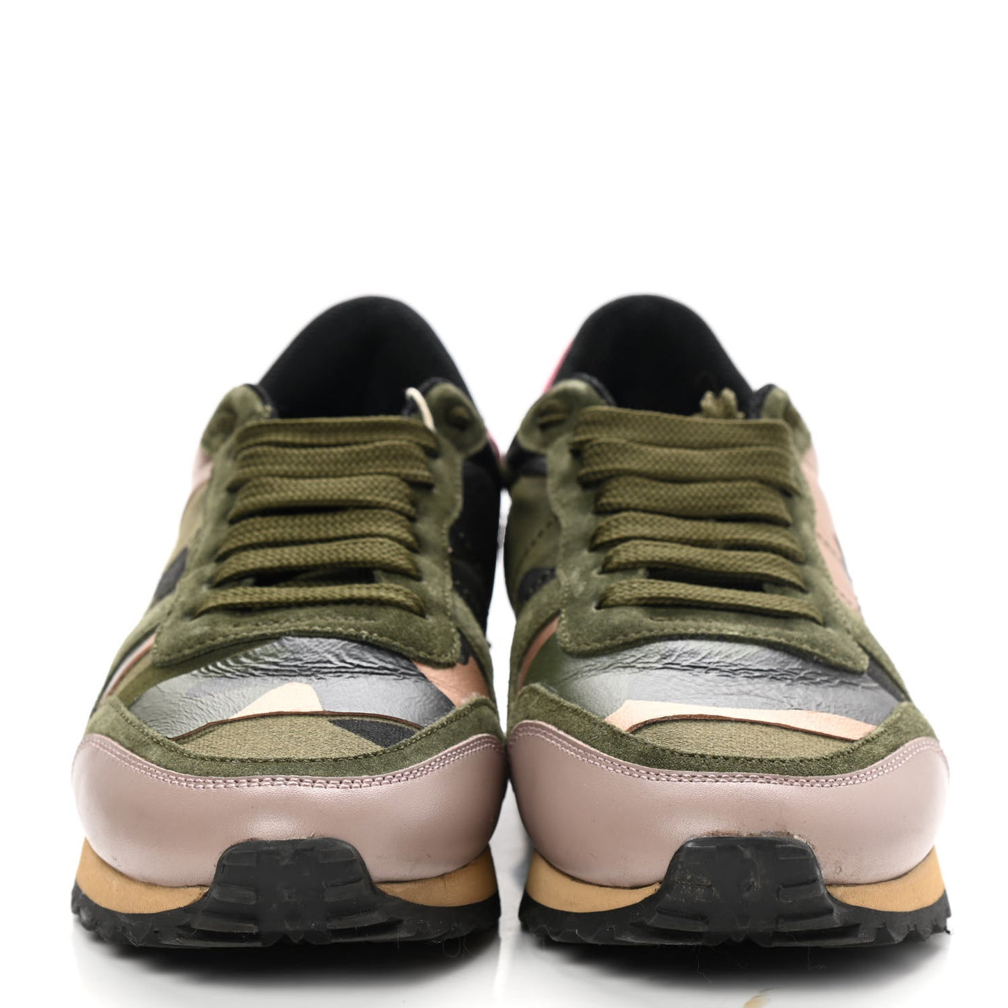 Nappa Suede Camouflage Womens Rockrunner Sneakers 37 Army Green Multicolor