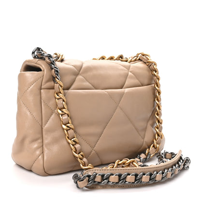 Chanel Lambskin Quilted Medium Chanel 19 Flap Dark Beige 3 of 10
