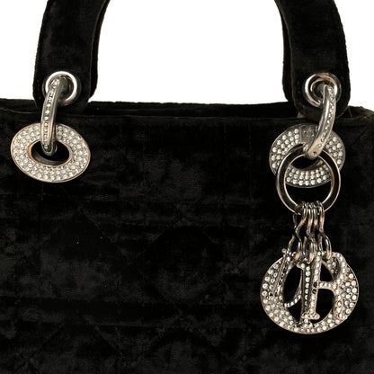 Christian Dior Velvet Crystal Mini Lady Dior Black 8 of 10