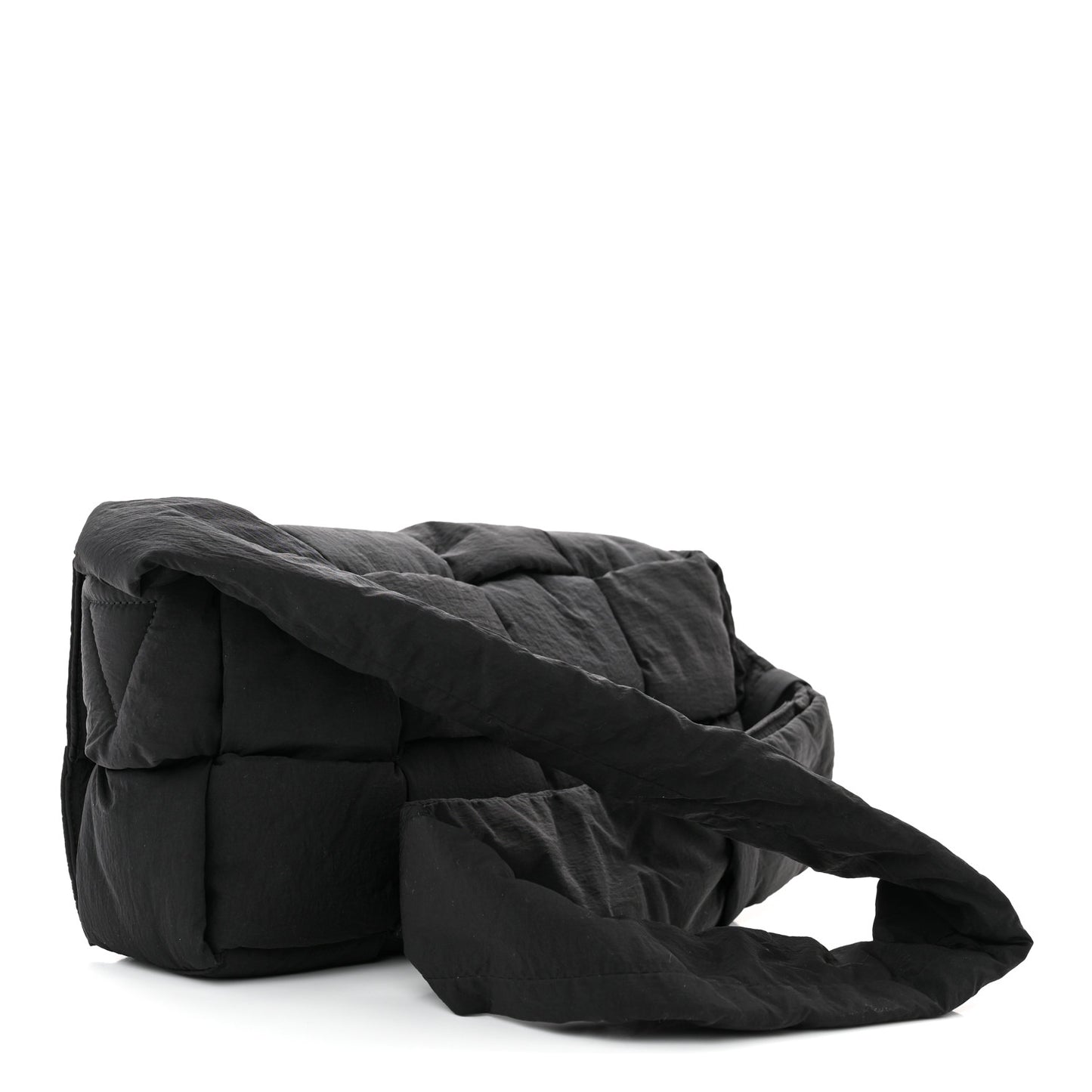 Nylon Intrecciato Padded Tech Cassette Bag Black