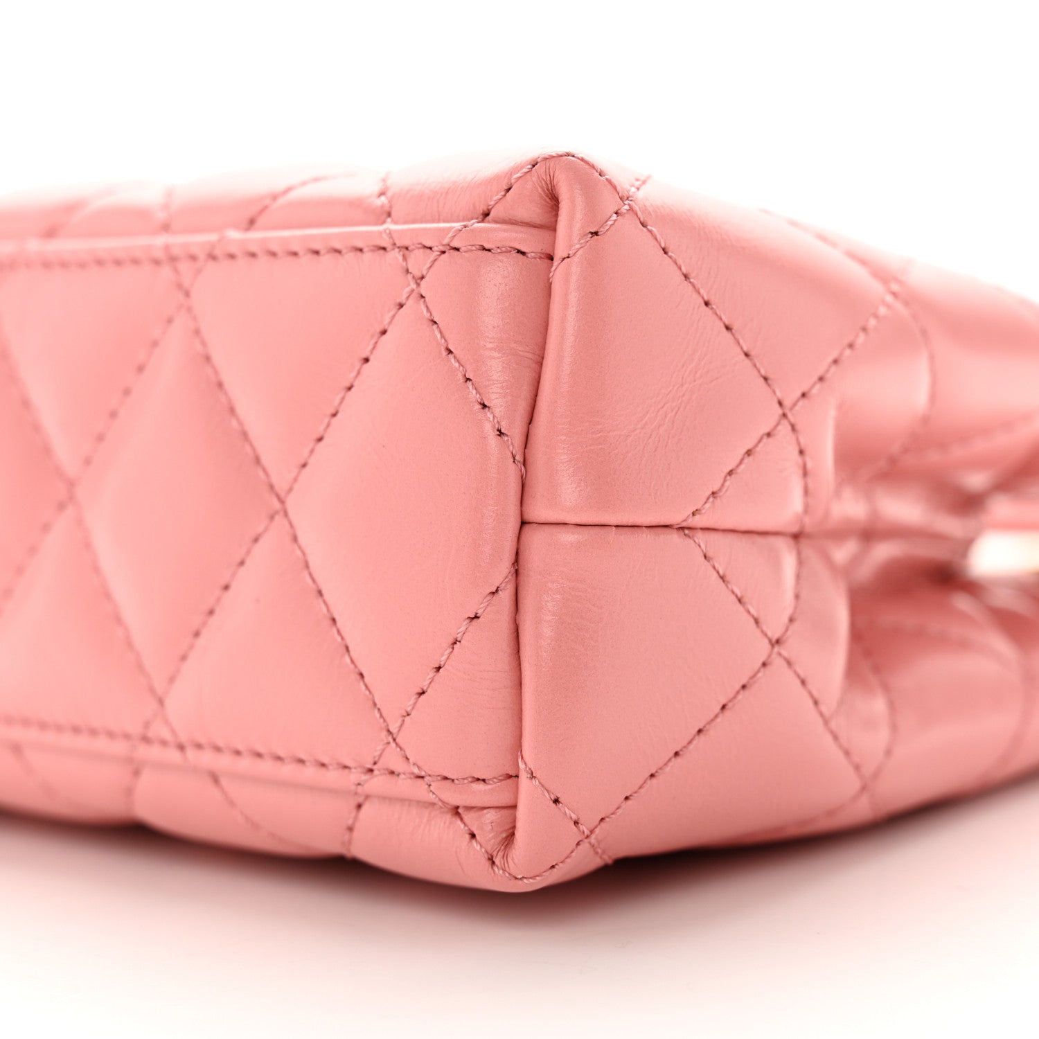 Chanel Shiny Aged Calfskin Quilted Nano Kelly Shopper Coral Pink 10 of 12