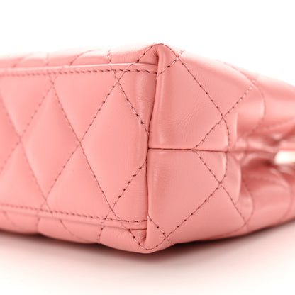 Chanel Shiny Aged Calfskin Quilted Nano Kelly Shopper Coral Pink 10 of 12