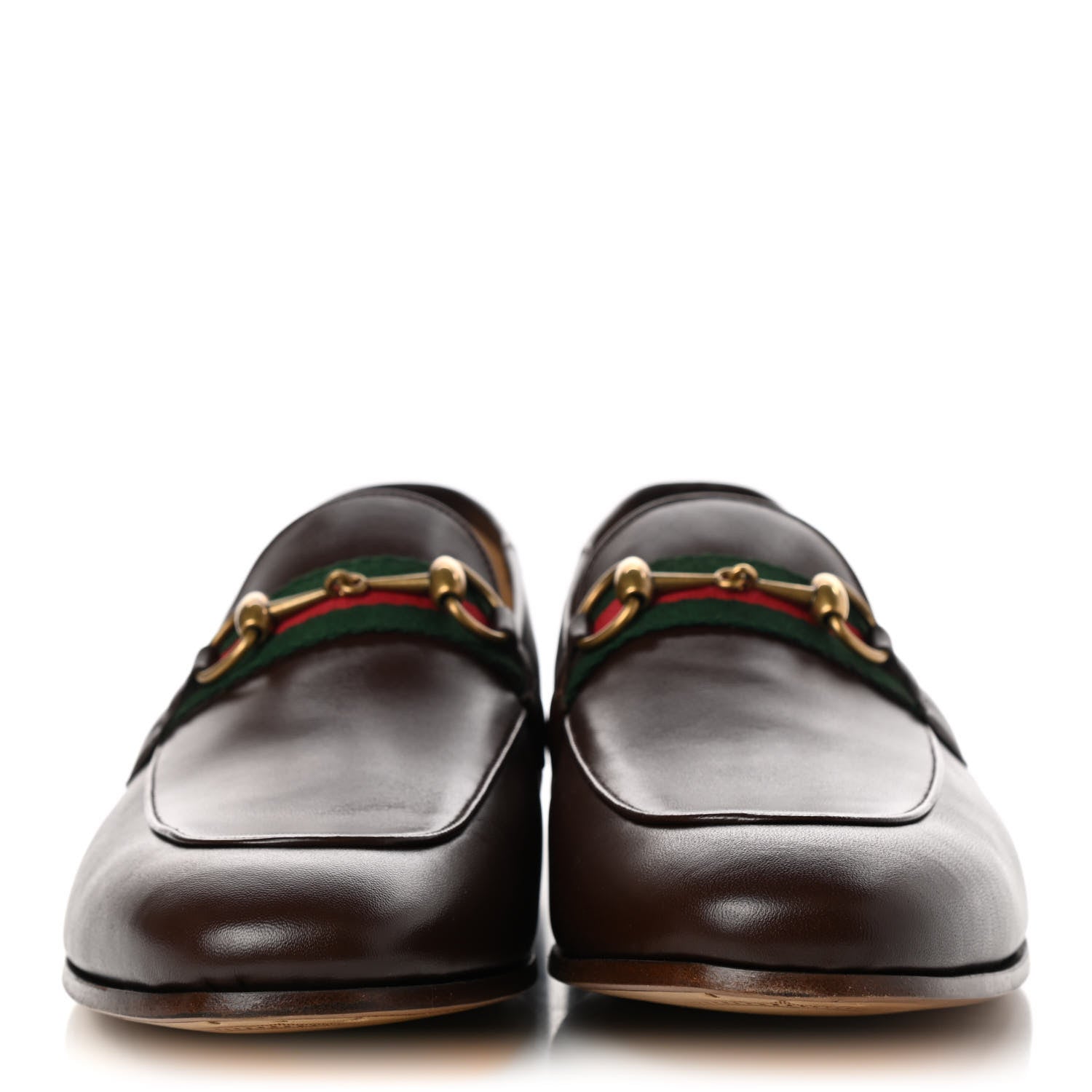 Gucci Lambskin Web Mens Horsebit Loafers 11.5 Brown 2 of 8