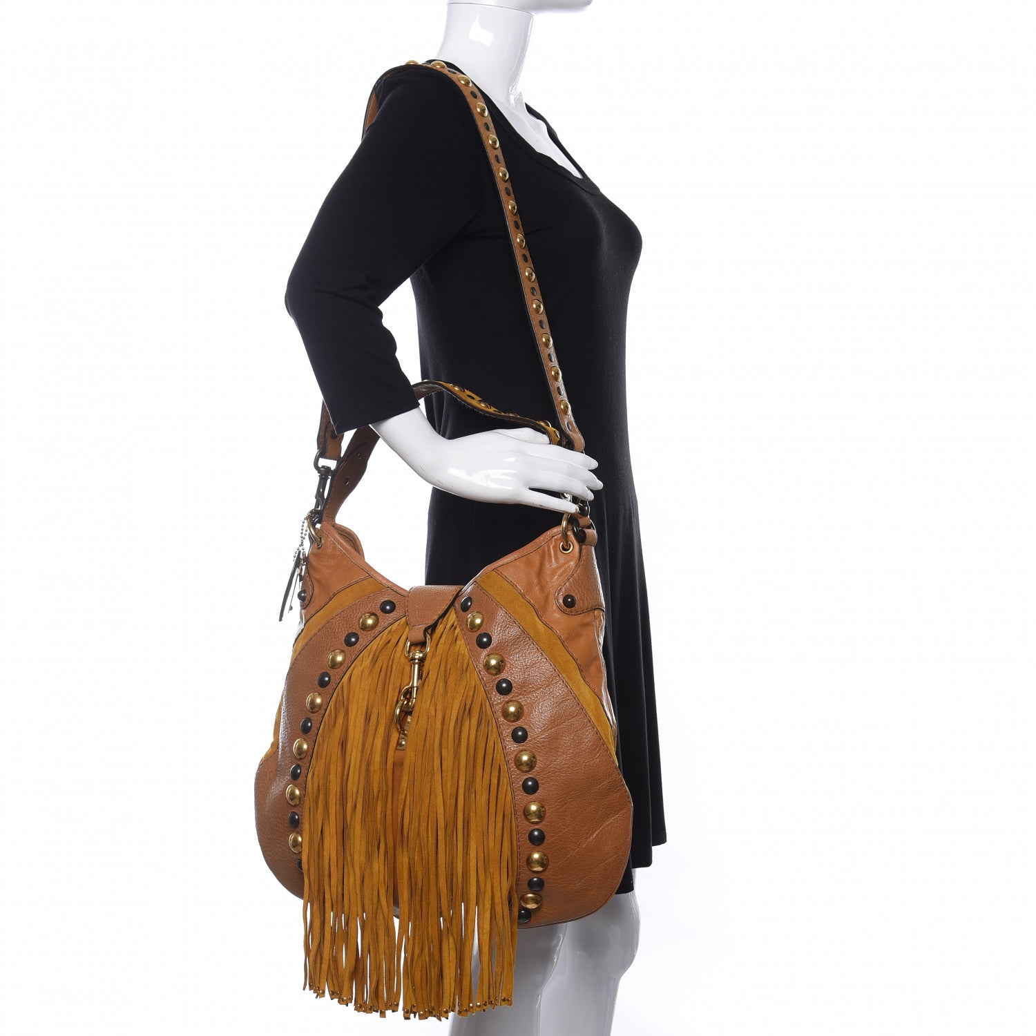Gucci Calfskin Suede Fringe Babouska Hobo 2 of 11